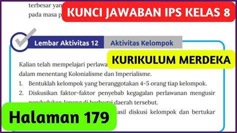 Soal And Kunci Jawaban Ips Kelas 8 Smp Halaman 179 Kurikulum Merdeka Faktor Kegagalan Melawan