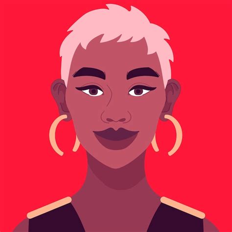 Portrait D Une Belle Fille Africaine Avec Une Courte Coupe De Cheveux Blonde Et De Grandes