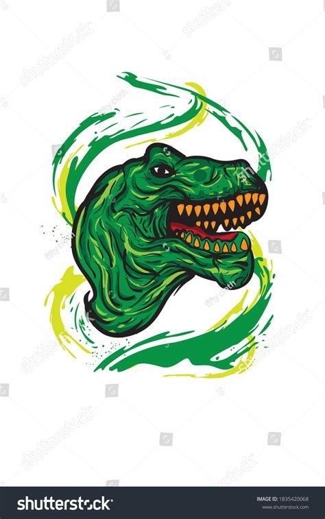Dinosaur Head Sketch Vector Color Drawing Stock Vector Royalty Free