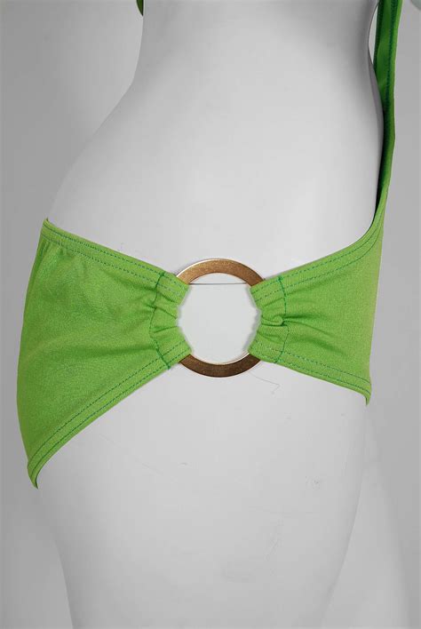 S French Lime Green Mod Cut Out Abstract Bikini Swimsuit W Tags At Stdibs