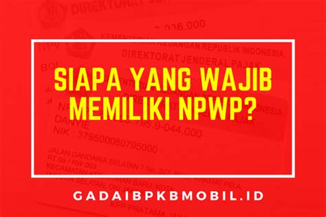 Siapa Yang Wajib Memiliki Npwp Gadaibpkbmobil Id