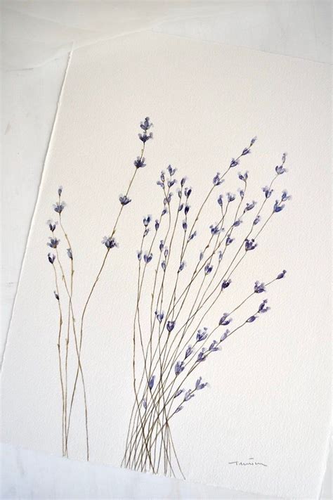 Lavanda Acquerello Botanico Originale Dipinto A Mano Etsy Tutorial