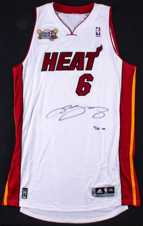 LeBron James Signed LE Miami Heat Adidas Jersey With "Back2Back" NBA ...