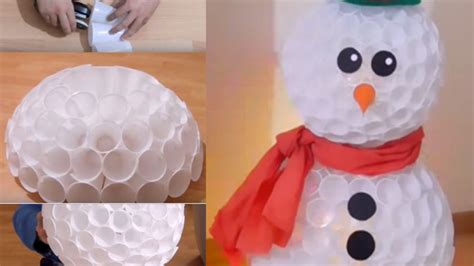 Como Fazer Boneco De Neve Com Copo Descartável