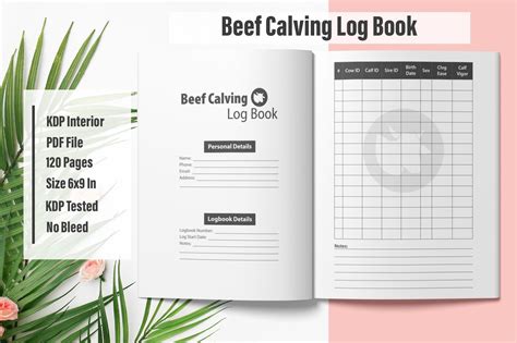 Kdp Interior Beef Calving Log Book Graphic By Toffee Studio