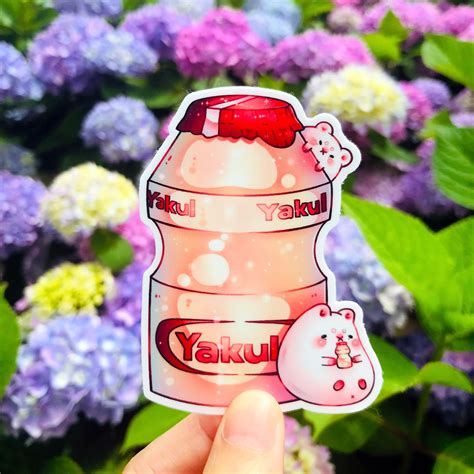 Yakult Sticker Yogurt Drink Sticker Cute Vinyl Sticker Etsy