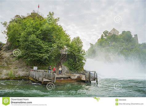 The Biggest Waterfall Rhine Falls At Europe Editorial Stock Photo