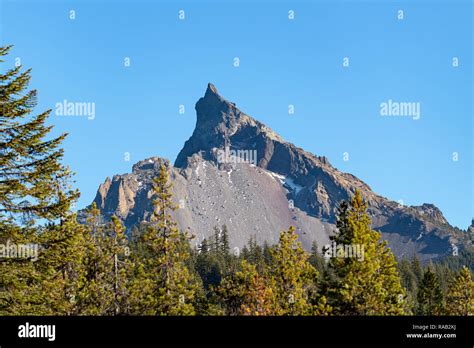 Mount Thielsen Seen From The Diamond Lake Viewpoint In Oregon Usa