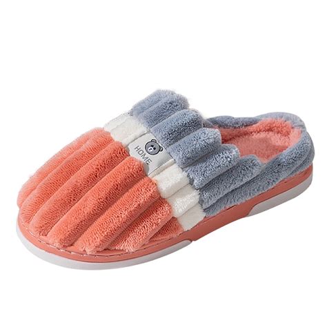 Dainzusyful Slippers For Women Slippers Couples Women Slip On Furry