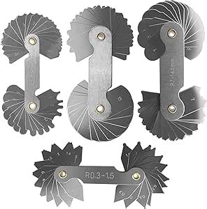 ECSiNG 4 Pack Stainless Steel Radius Gauge Set Concave Convex For Tool