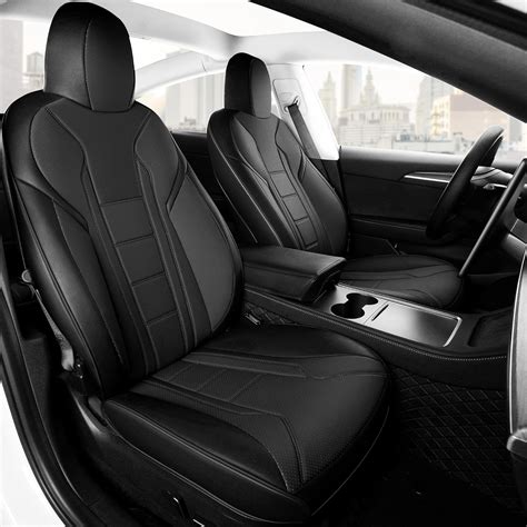 Freesoo Tesla Model 3 Seat Covers Leather Car Seat Cover Full Set Tesla 3