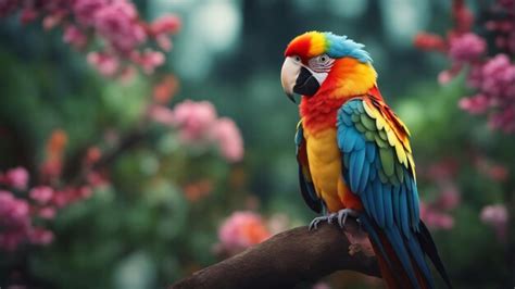 Premium AI Image | Beautiful Colorful parrot wallpaper