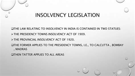 The Law Of Insolvency 111 PPT