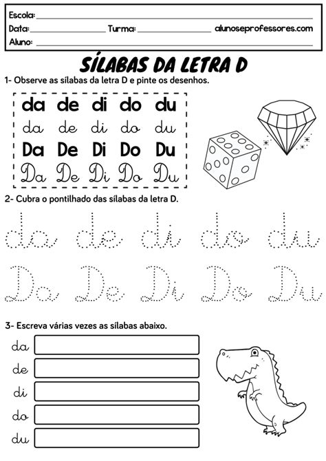 Atividades Com A Letra D Para Imprimir Alunos E Professores