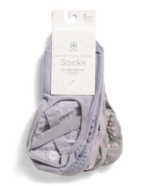 2pk Grippy Yoga Barre Socks Fitness Gear Tjmaxx