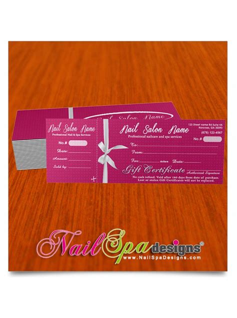 Nail Gift Certificate With Amazing Nail Gift Certificate Template