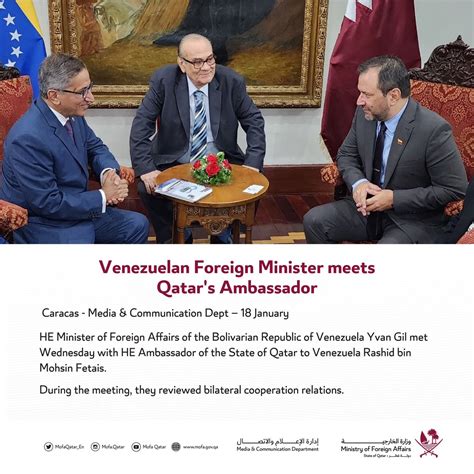 Ministry Of Foreign Affairs Qatar On Twitter Venezuelan Foreign