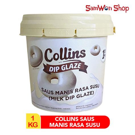 COLLINS DIP GLAZE RASA MILK 1 KG SAUS CAIR TOPPING CELUPAN DONAT