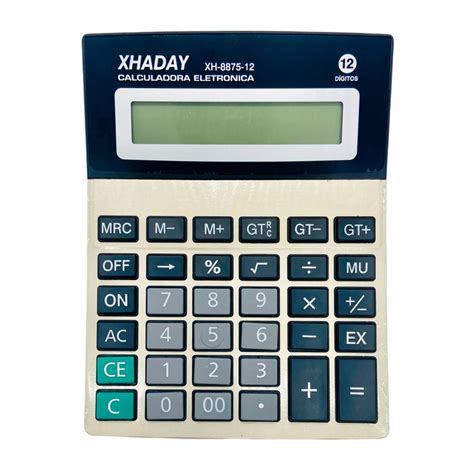 Calculadora Eletrônica 12 Dígitos XH 8875 12 Importados NAVI Atacado