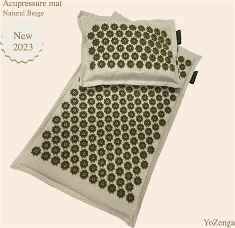 YoZenga Spijkermat Kussen Lotus Natural Beige Acupressuur Mat