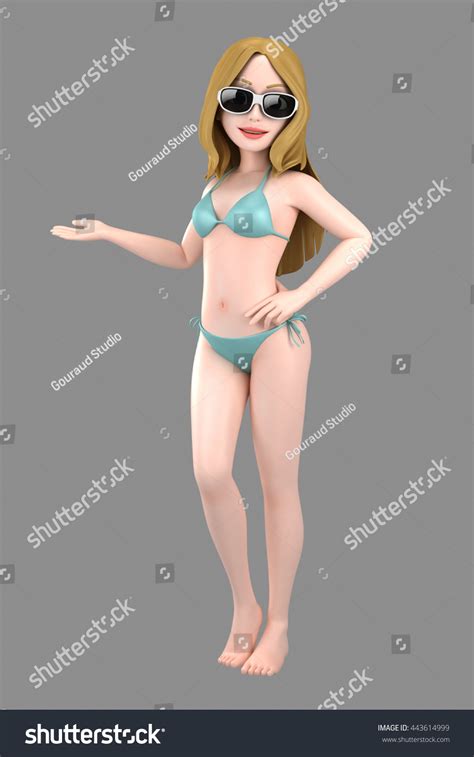 D Illustration Sexy Girl Swimsuit Bikini Stock Illustration Shutterstock