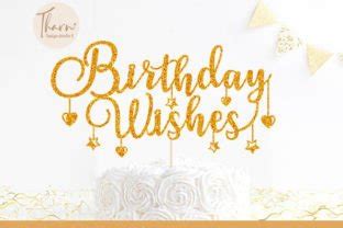 Birthday Wishes Cake Topper Svg LaserCut Graphic By Art Cafe Creative