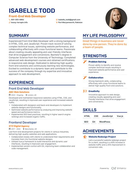 3 Front End Web Developer Resume Examples How To Guide For 2024