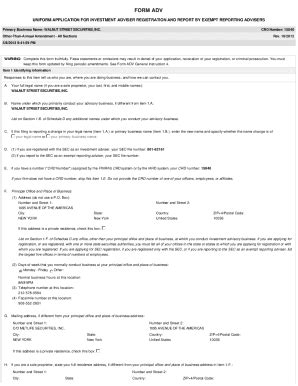 Fillable Online Reports Adviserinfo Sec Gov Pdfform Adv Sec Fax