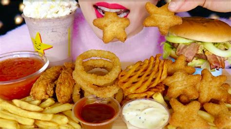 Asmr Carl S Jr Chicken Nugget Stars Onion Rings Waffle Fries Angus