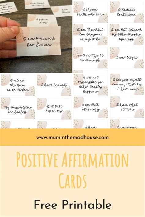 Downloadable Free Printable Affirmation Cards Pdf