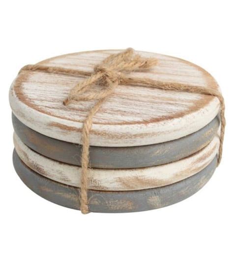 Coasters X Grey White Assorted Coasters Driftwood The Big