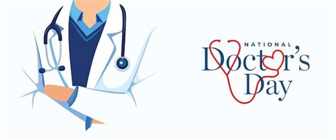 Premium Vector National Doctors Day Banner Background With