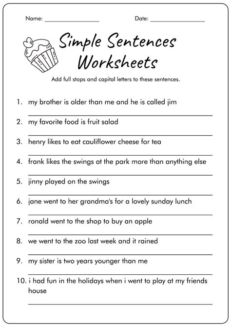 Sentence Structure Practice Worksheets