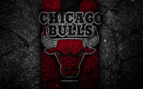 Download wallpapers Chicago Bulls, NBA, 4k, logo, black stone ...