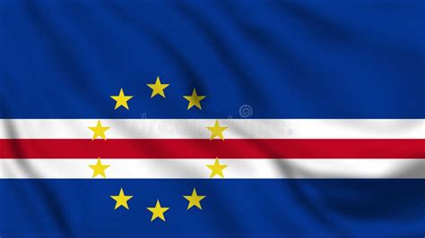 Flag Of Cape Verde Pole Flag Of Cape Verde On Green Screen Chroma Key