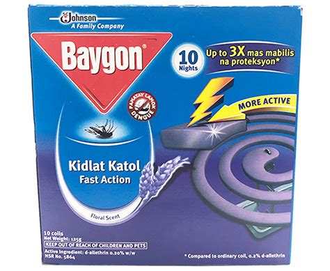 Baygon Kidlat Katol Fast Action Floral Scent 10 Packs X 12 5g