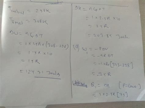 5 One Mole Of An Ideal Monoatomic Gas C 15 R Is Subjected To The