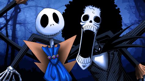 Anime Crossover Brook One Piece Jack Skellington The Nightmare Before