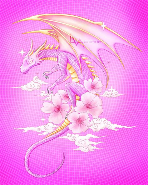 Pink and Gold Dragon Tattoo Design by luxvestraart on DeviantArt