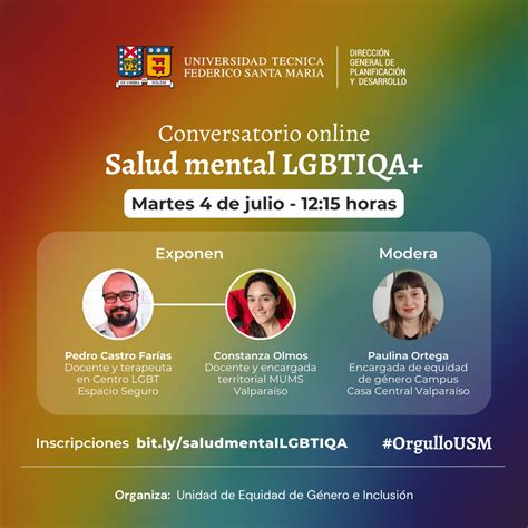 Conversatorio Online Salud Mental Lgbtiqa Universidad Técnica Federico Santa María