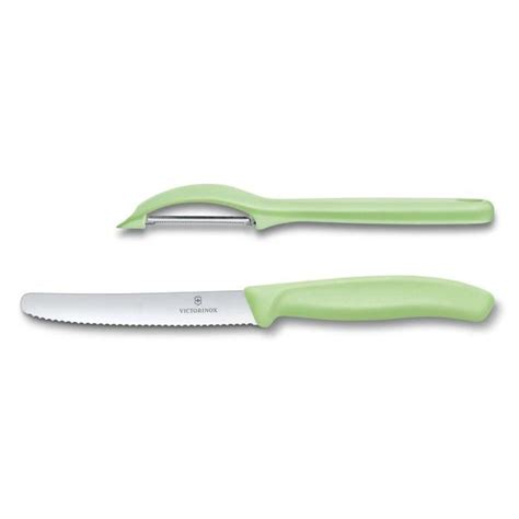 Victorinox Set Couteau A Tomates Et Eplucheur Universel Vert Pastel 2