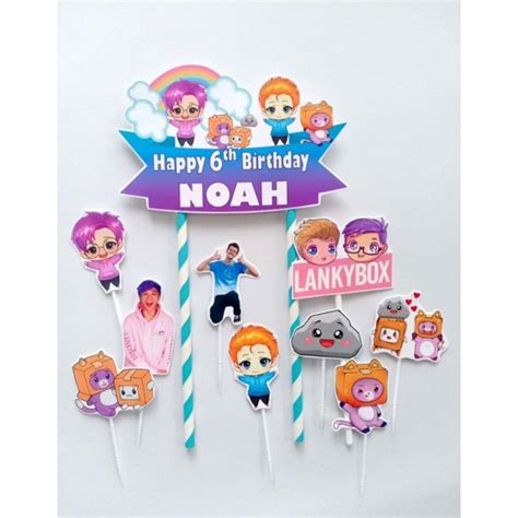 Cake Topper Birthday Cake Decoration Lankybox Picture Can Custom Name