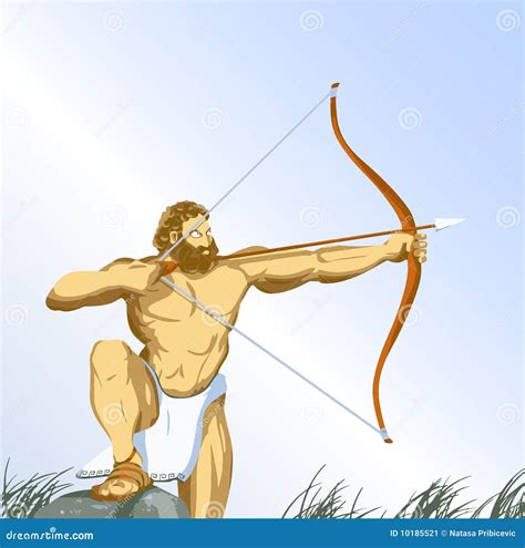 Hercules With Bow Cartoon Vector | CartoonDealer.com #10185521