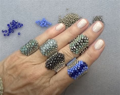 Gorgeous Statement Beaded Ring Tutorial By Bronzepony Beaded Jewelry