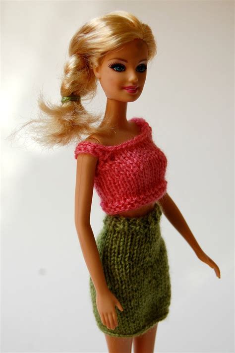 Free Knitting Patterns For Barbie Clothes Glamorous Doll Dress And