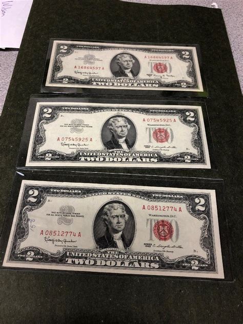 1963 two dollar bill red seal Lot Of 3 | #1982326258