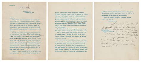 Theodore Roosevelt Typed Letter Signed As President Rr Auction