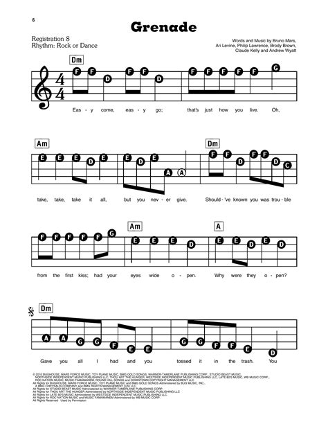 Bruno Mars "Grenade" Sheet Music | Download Printable PDF Score. SKU 629827