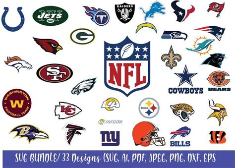 2021 Nfl Football Logos Bundle Nfl Football Clipart Nfl Svg Etsy In 2021 Nfl Football Logos