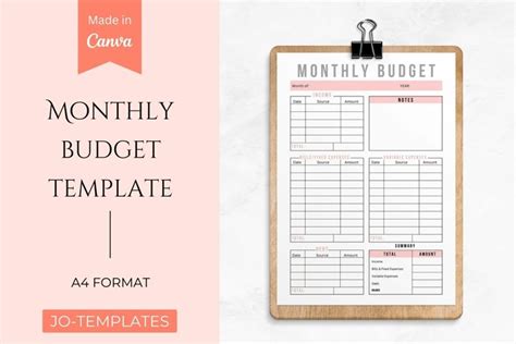 Monthly Budget Planner Printable Canva Template 2338209